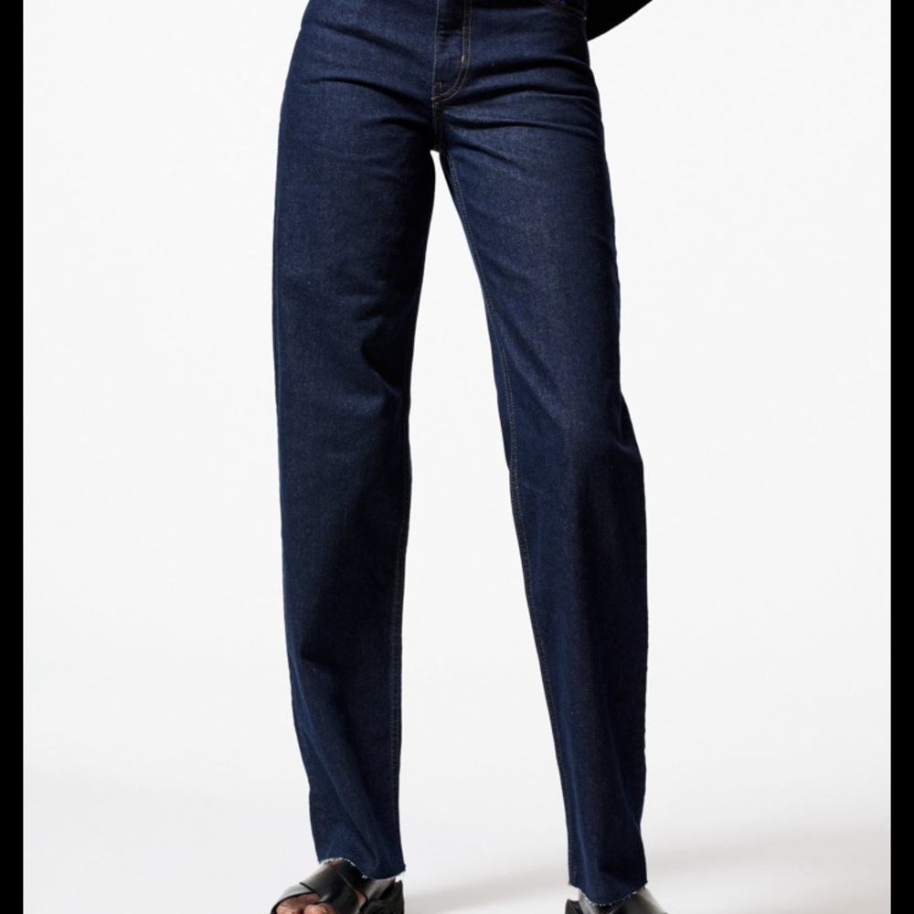 ZARA  ZW THE FULL LENGTH NAVY BLUE TREVOR JEANS